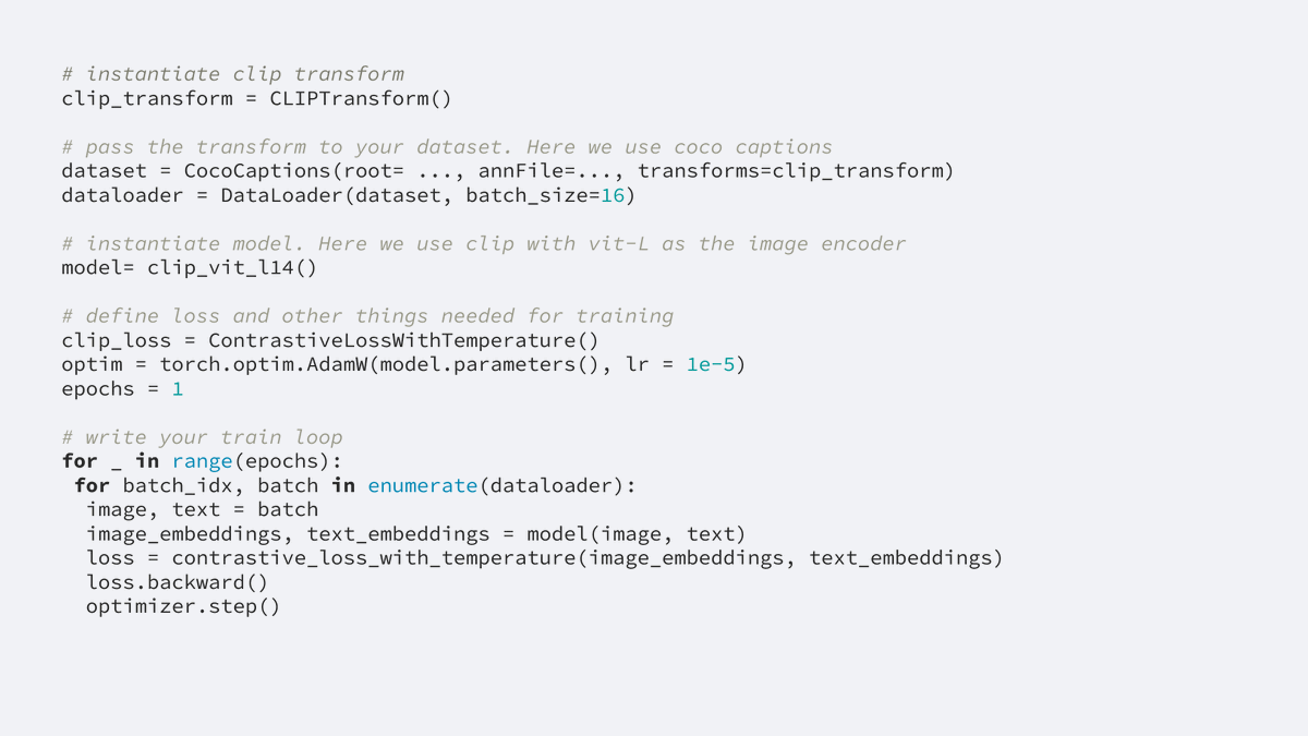 📢 Announcing TorchMultimodal Beta, a PyTorch domain library for training SoTA multi-task multimodal models at scale.

In the library:
- Building blocks to accelerate model development
- SoTA model architectures
- Training and eval scripts

bit.ly/3XalYlA + 🧵

1/3