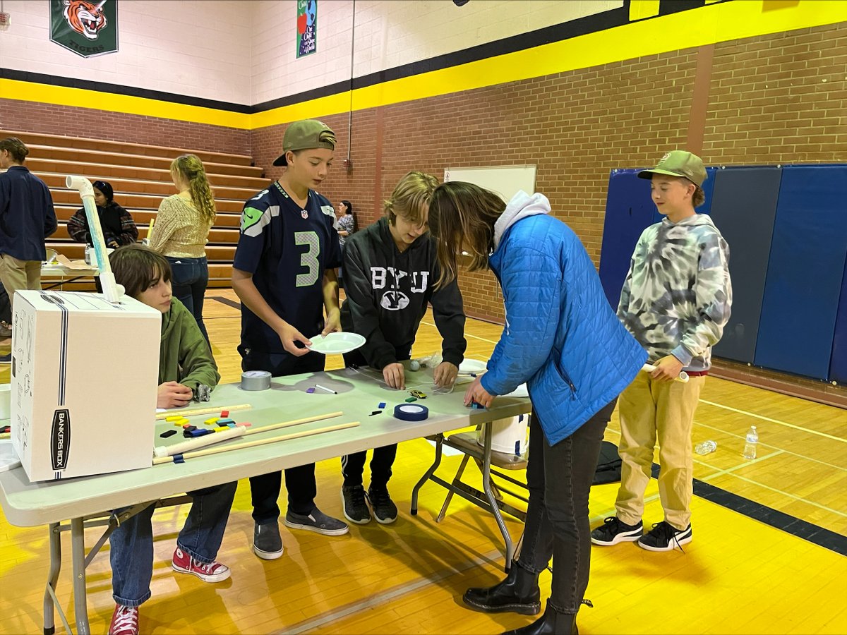 Thank you to all of our wonderful families, students, and community who participated in our Kearns Jr High STEM night! We had so much fun and were amazed at the creativity and incredible determination our students had in creating their Rube Goldberg models! Well done everyone!