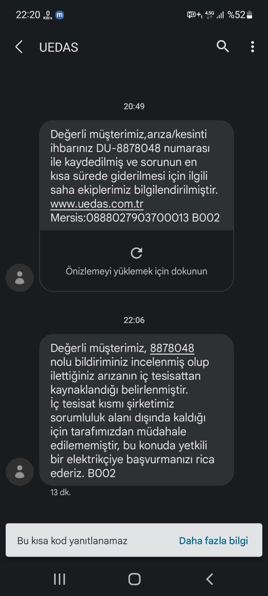 KazimKalican's tweet photo. @RTErdogan @belginuygur10 bugun fırtınadan dolayı elektrik direği ile saat arasndakı kablo kıvılcım atmaya başladı. 186 yı aradık ekipler geldi direkten kabloyu kesip özel elektrikçi cağırıp kabloyu taktırmamı soylediler. elektrik dağıtım ücreti niye alınıyor o zaman 
@uedascomtr https://t.co/rszNGvyGWy