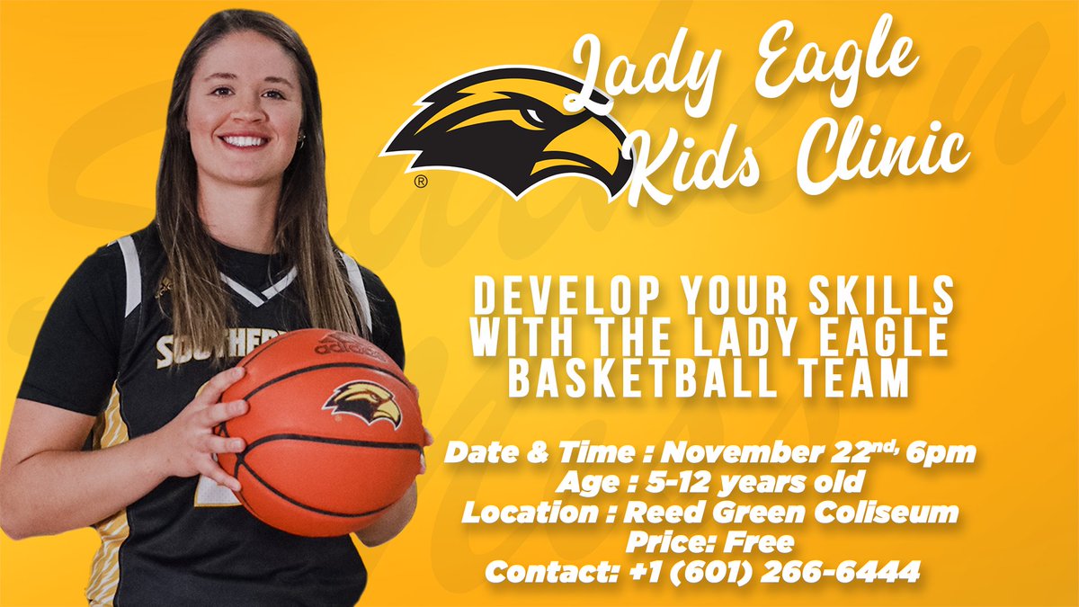 Lady Eagle Fans!

We're hosting one more clinic at Reed Green this Tuesday!

Call us at (601) 266-6444 for more details!

#SMTTT