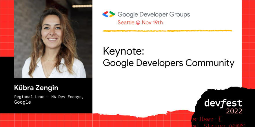 aicampai's tweet photo. #devfestsea22 DevFest Seattle 2022 speakers:
Kubra, Lead of NA developer ecosystem of Google will talk on the update, programs, innovation for the Google developers community. @googledevgroups @GoogleDevsNA
⏰ 11/19, 10AM @ Seattle
Save your seat: https://t.co/PLMhkmDBxL https://t.co/BkEtKm1UMe