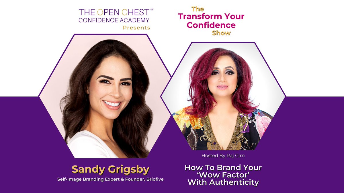 RajGirn_'s tweet image. 🔴 How To Brand Your ‘Wow Factor’ With Authenticity

—
💡 This week on #TheTransformYourConfidenceShow, we are joined by SANDY GRIGSBY (@sandyinfocus), Self-Image Branding Expert &amp;amp; Founder of Briofive!
—

Full Conversation: youtube.com/watch?v=2iCTJo…

(more info in replies below)
