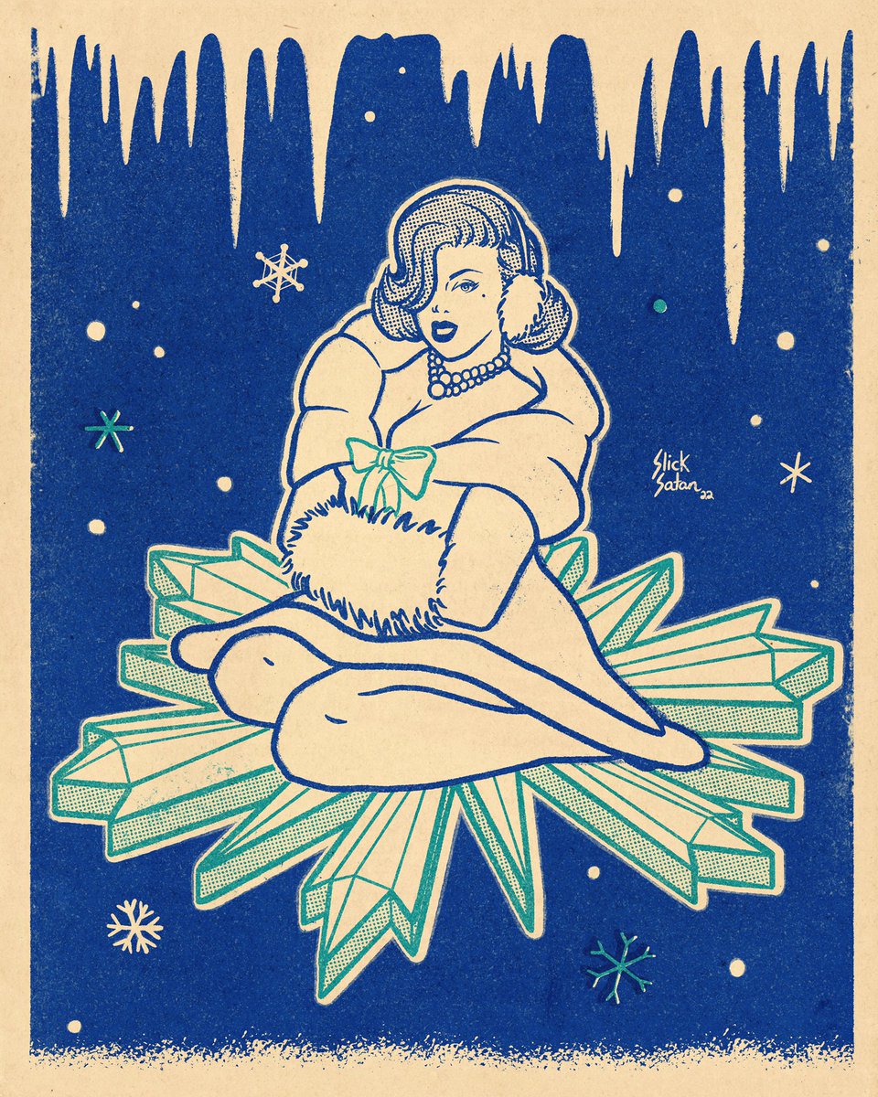 it snew, so i drew this ❄️ #winter #vintageart #slicksatan