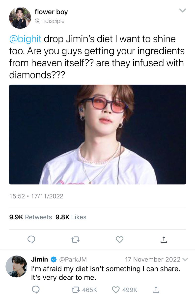moonstarlis's tweet photo. #jikookau (mini-au) 
✩ shiny reasons ✩

jm is glowing lately, and the fans want to know what the company is feeding him. because of course, he must be eating 𝙜𝙤𝙤𝙙 to be looking that way. https://t.co/QN2m262Wjr