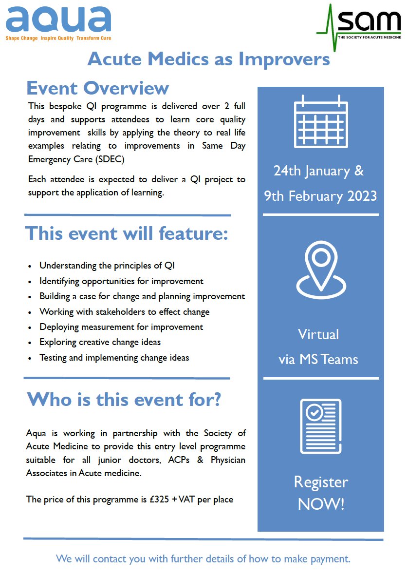 Chris Subbe (@csubbe) on Twitter photo Invite: 1st ever custom made #QI course for those in #SDEC & <a href="/acutemedicine/">SAM Online</a>
<a href="/Aqua_NHS/">Advancing Quality Alliance (Aqua)</a> <a href="/take__AIM/">takeAIM</a> <a href="/RCPhysicians/">Royal College of Physicians</a> @FPARCP <a href="/RCPEdin/">Royal College of Physicians of Edinburgh</a> <a href="/RCPWales/">RCP Cymru Wales</a> <a href="/OlwenOlwen/">Olwen Williams</a> <a href="/DrLindaDykes/">Dr Linda Dykes has moved to Bluesky</a> <a href="/ImprovementCym/">Improvement Cymru</a> <a href="/ABCiAb/">ABCi - Aneurin Bevan Continuous Improvement</a> <a href="/TransformBetsi/">Trawsnewid BETSI Transformation</a> #MedTwitter #MedEd #QualityImprovement <a href="/TamK2012/">Tehmeena Khan</a> <a href="/NHSmallwood/">Nick Smallwood</a> <a href="/nickscr1/">Nick Scriven</a> Invite: 1st ever custom made #QI course for those in #SDEC & <a href="/acutemedicine/">SAM Online</a>
<a href="/Aqua_NHS/">Advancing Quality Alliance (Aqua)</a> <a href="/take__AIM/">takeAIM</a> <a href="/RCPhysicians/">Royal College of Physicians</a> @FPARCP <a href="/RCPEdin/">Royal College of Physicians of Edinburgh</a> <a href="/RCPWales/">RCP Cymru Wales</a> <a href="/OlwenOlwen/">Olwen Williams</a> <a href="/DrLindaDykes/">Dr Linda Dykes has moved to Bluesky</a> <a href="/ImprovementCym/">Improvement Cymru</a> <a href="/ABCiAb/">ABCi - Aneurin Bevan Continuous Improvement</a> <a href="/TransformBetsi/">Trawsnewid BETSI Transformation</a> #MedTwitter #MedEd #QualityImprovement <a href="/TamK2012/">Tehmeena Khan</a> <a href="/NHSmallwood/">Nick Smallwood</a> <a href="/nickscr1/">Nick Scriven</a>