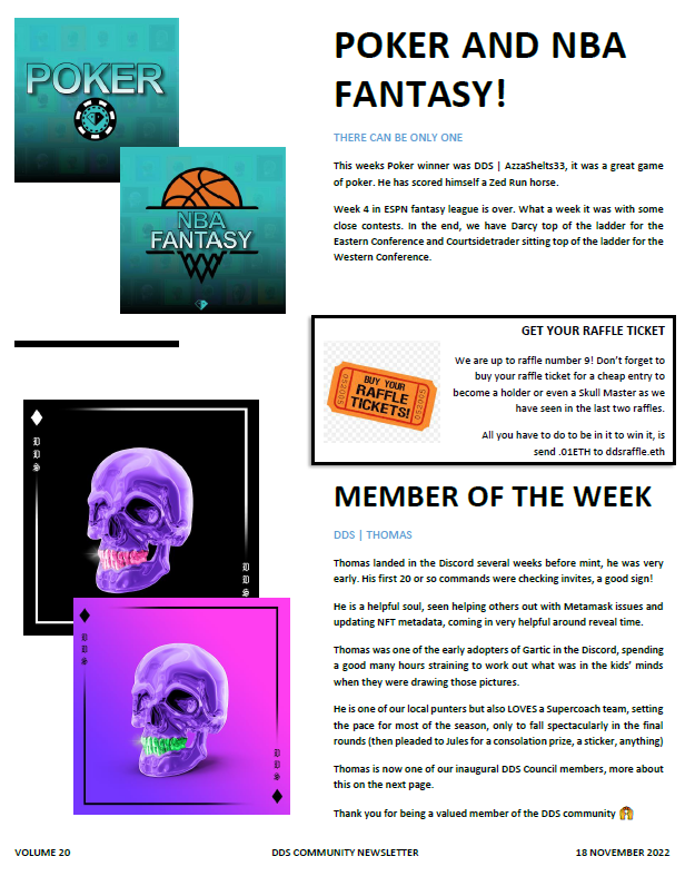 evo_belle's tweet photo. @DeadDiamondScty Newsletter has been dropped this morning. Massive shout out to @Biskitz0 for helping put  this together. 🥳 Team work, makes the dream work! https://t.co/MyD5TDKWQo