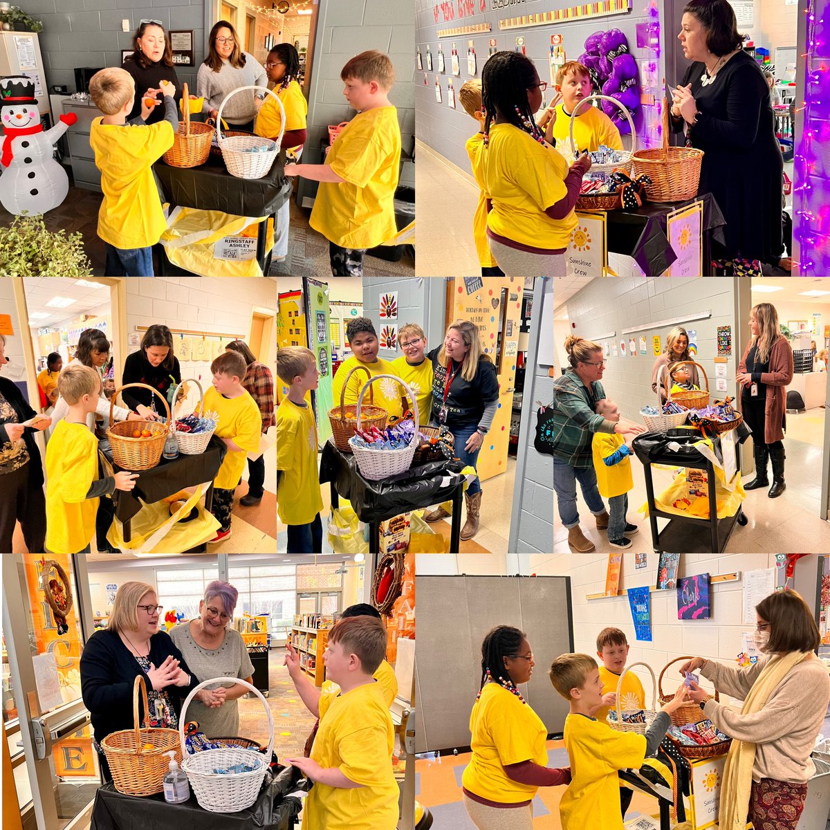 Today the Sunshine Crew☀️ made their debut!! These sweet students used the Warrior Way &amp; greeted each teacher, staff member &amp; administrator with a Sunshine Treat! They had the best time surprising FRES with treats.  They gave out a lot of love &amp; sunshine today! #EnjoyTheJourney