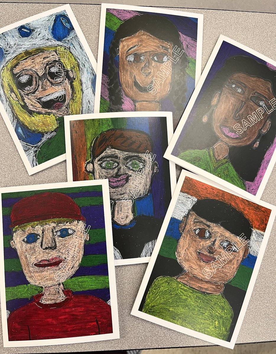 AngelaWideman3's tweet photo. The art cards are here! Our students did such a great job with their self-portraits and now they are available for parents to order as well! @JohnstoneSchool #BetterTogether #BestFundraiser https://t.co/yqxwfnoaPL