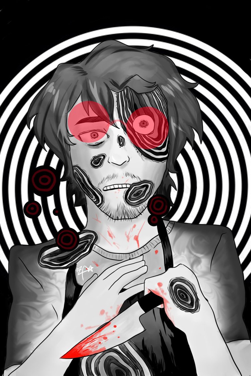 cyberzari's tweet photo. @ProfessorJun_ Hi! I'm an artist from Venezuela living in Argentina who mainly focuses on trippy, psychological and cosmic horror art with anime style. Some of my inspirations are Junji Itooh and Lovecraft. Here is one of my latest works!  Thanks :D https://t.co/Yvuk9yyHFk