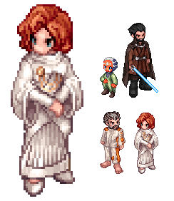 Baby Ahsoka and young Dooku from Tales of the Jedi + Kino Loy and Mon Mothma from Andor