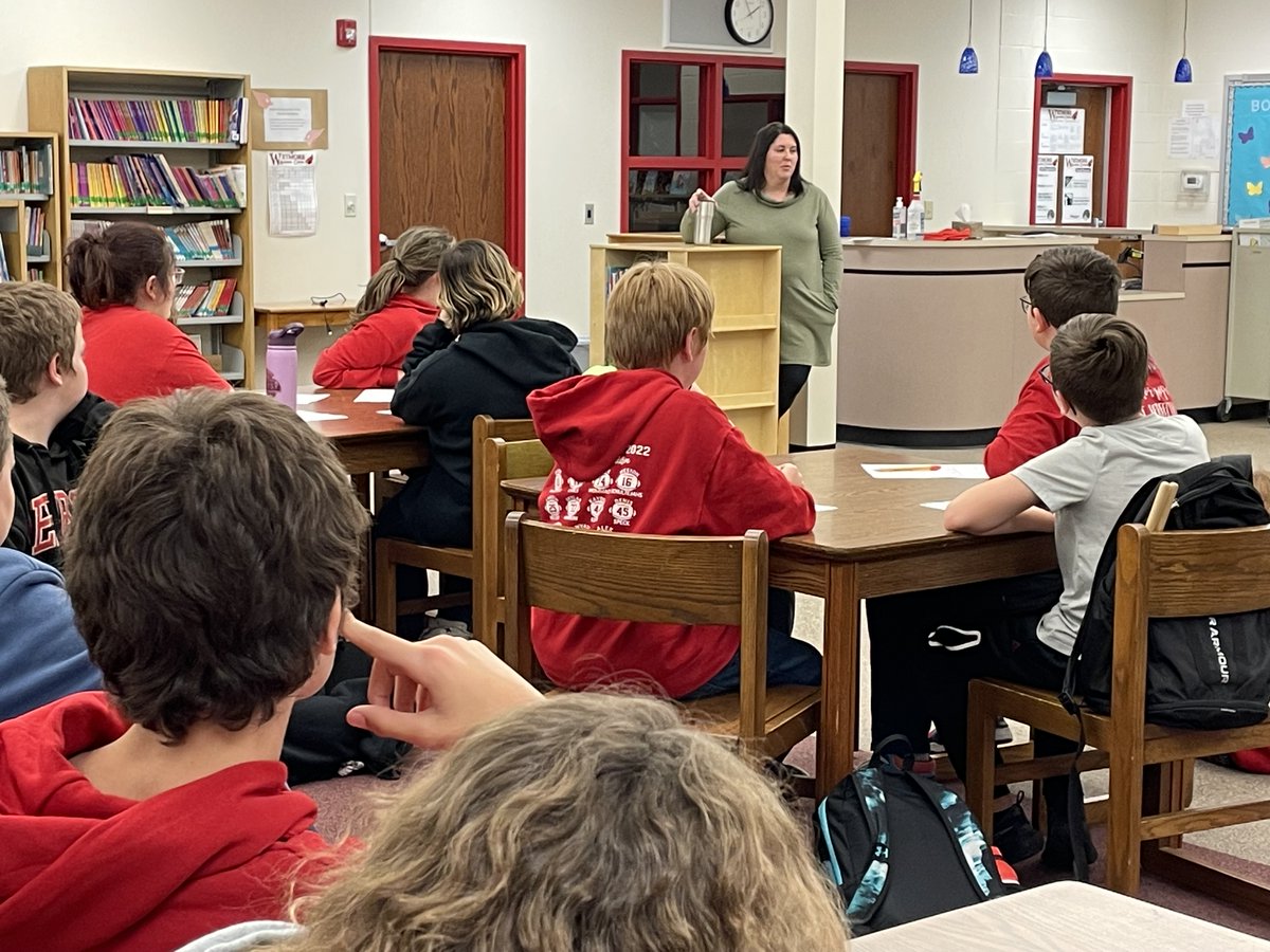 Ashley Niehues, USD 113 Food Service Director, visited WMS to share her lifelong experiences in the food industry.  She talked about using creativity, math and the smiles she gets to see every day while serving students.  Thank you, Ashley, for looking out for our food needs!