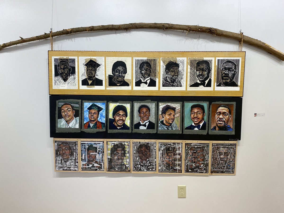 KincaidArt's tweet photo. Powerful pieces @ArtPlace_MtView by @rembertwilliam
Strong narratives with unyielding Truth. Thank you for sharing your voice, Bill. 💜
#cobbteacherscreate
#visualvoice https://t.co/KZfE4gnppA