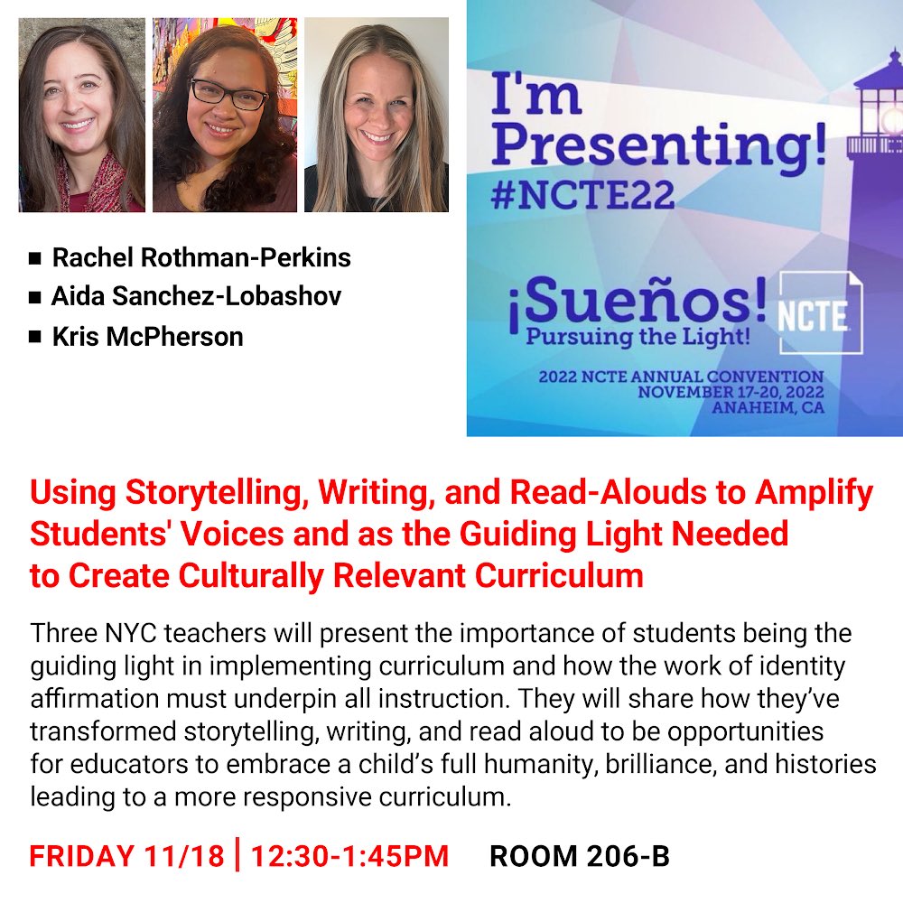 We are thrilled to be amongst so many brilliant and innovative educators committed to shining the light on the identities and histories of all children!  #NCTE2022