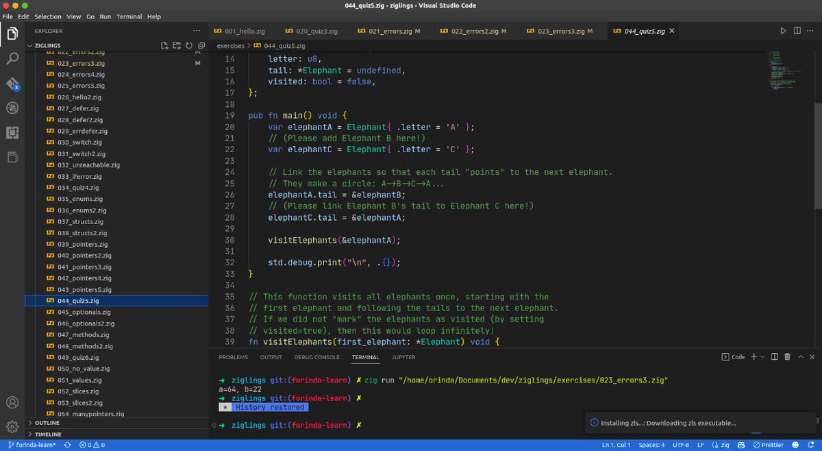 felix_orinda's tweet photo. #vscode #javascript #ReactJS #VueJS #bun #zig On a learning-streak. Just added language support for vscode code-runner to run zig π #opensource #community #eucossa #mlsa @onechrisly @nyaugenya001 @DThompsonDev @Kaperskyguru @ania_kubow @traversymedia @HarunMbaabu @jamesqquick https://t.co/aJF5lYodDS