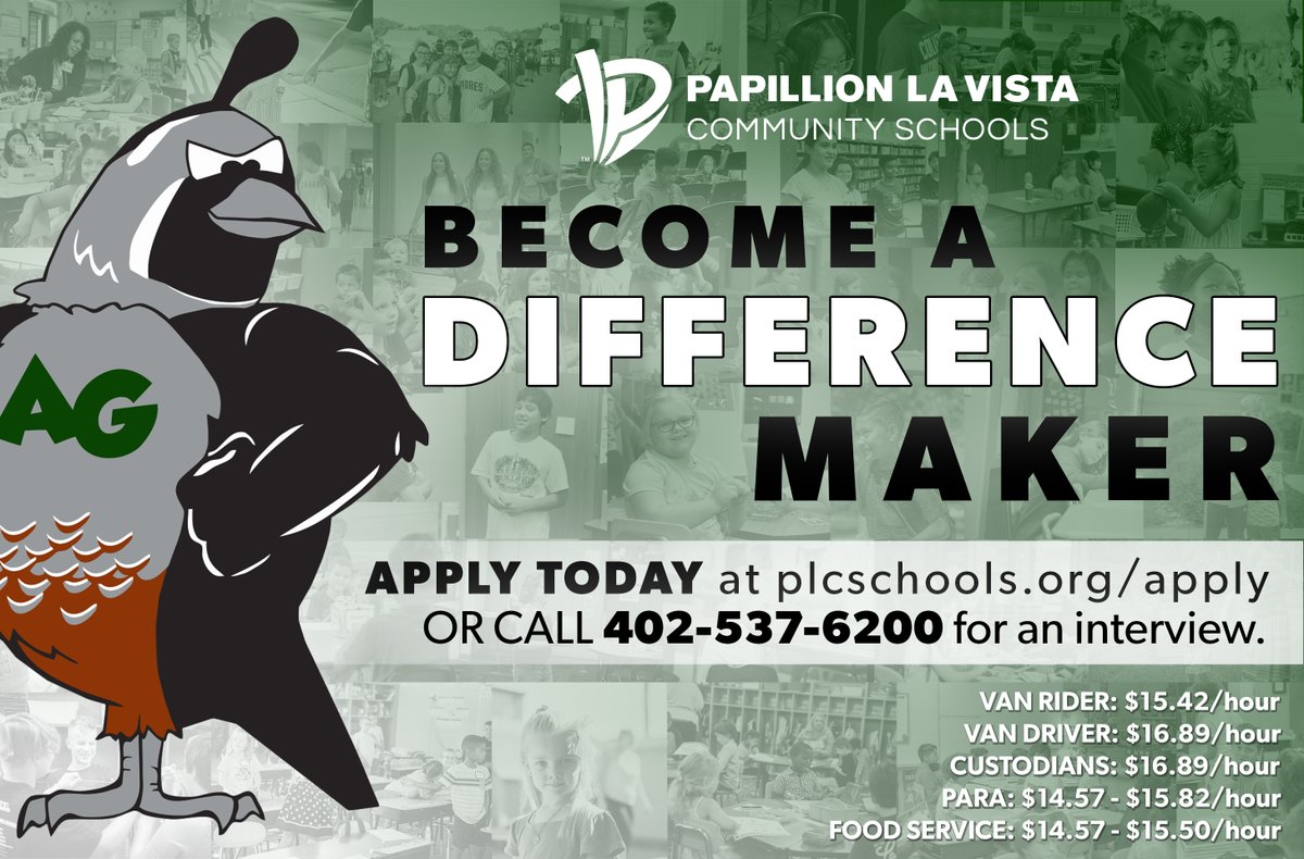 AndersonGrove's tweet image. 🌟BECOME A DIFFERENCE MAKER TODAY🌟
PLCS is making a positive impact on the lives of children everyday. This can only be done because of our “Difference Makers,” our dedicated staff members who help our students reach their full potential. Won’t you join us? #PLCSGreat