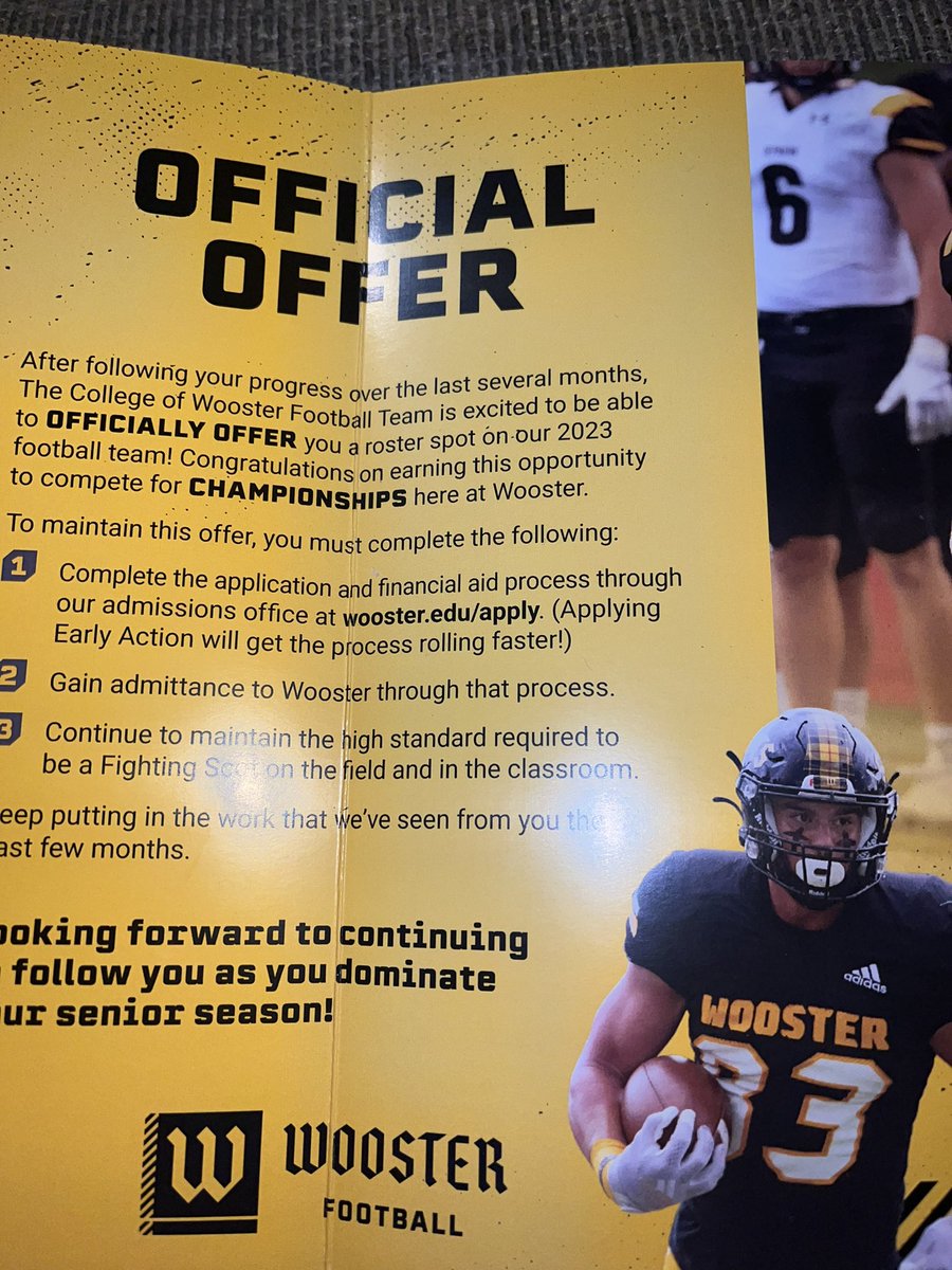 Gerald Ihrig (@geraldihrig2) on Twitter photo Blessed to receive a Offer from the collage of Wooster thank you! <a href="/Coach_Colaprete/">Frank Colaprete</a> <a href="/CoachZachDennis/">Zach Dennis</a> Blessed to receive a Offer from the collage of Wooster thank you! <a href="/Coach_Colaprete/">Frank Colaprete</a> <a href="/CoachZachDennis/">Zach Dennis</a>