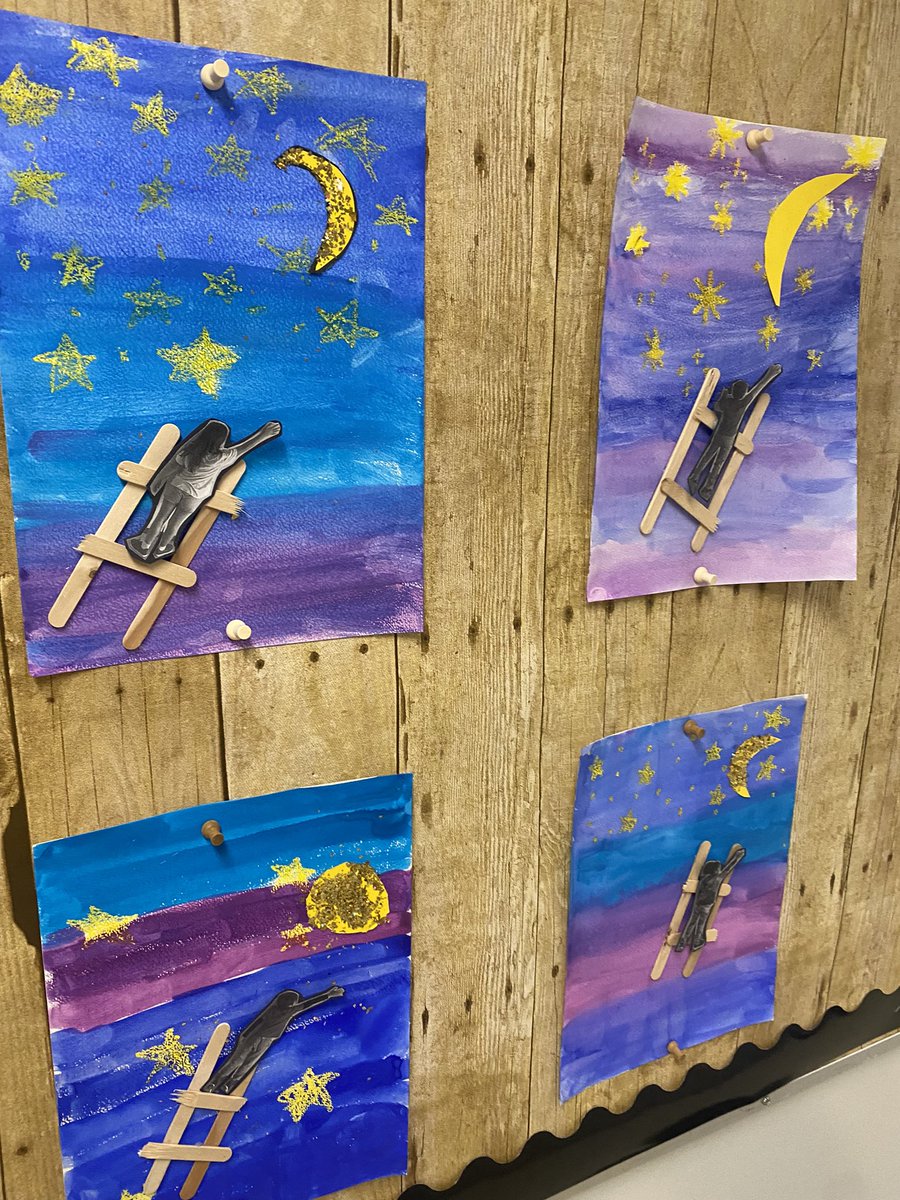 Ladder to the Moon 🌙 inspired by all things Blood Moon 2022 and Georgia O’Keeffe! This was the art part of our science inquiry this term. ⭐️