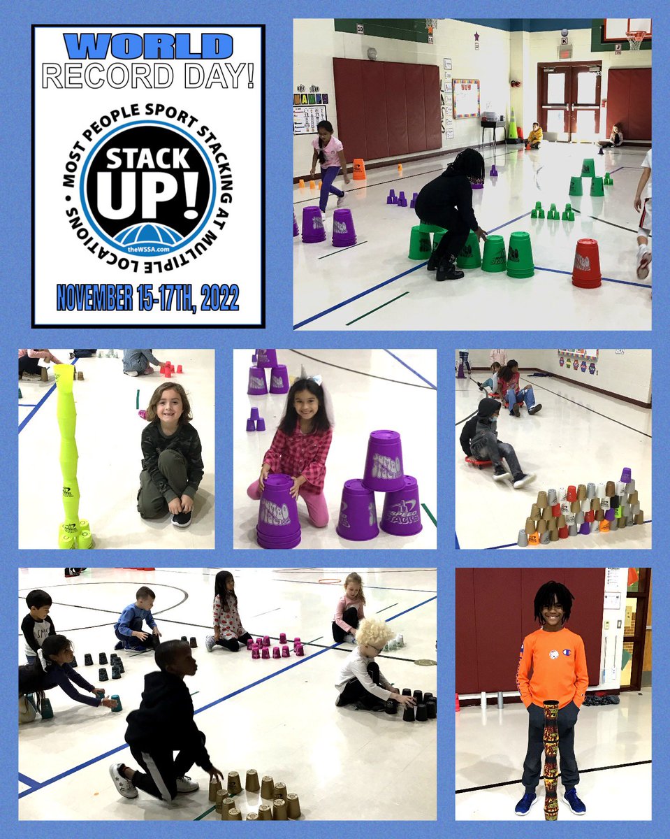 kellidsmith's tweet photo. Our students LOVE attempting to break a World Record and @BakerElem certainly did their part this week! Speedstacks unit was a big hit, whether stacking or building! So much fun and creativity!#PhysEd #stackup2022 @SpeedStacksInc https://t.co/KDCOVMsXOa