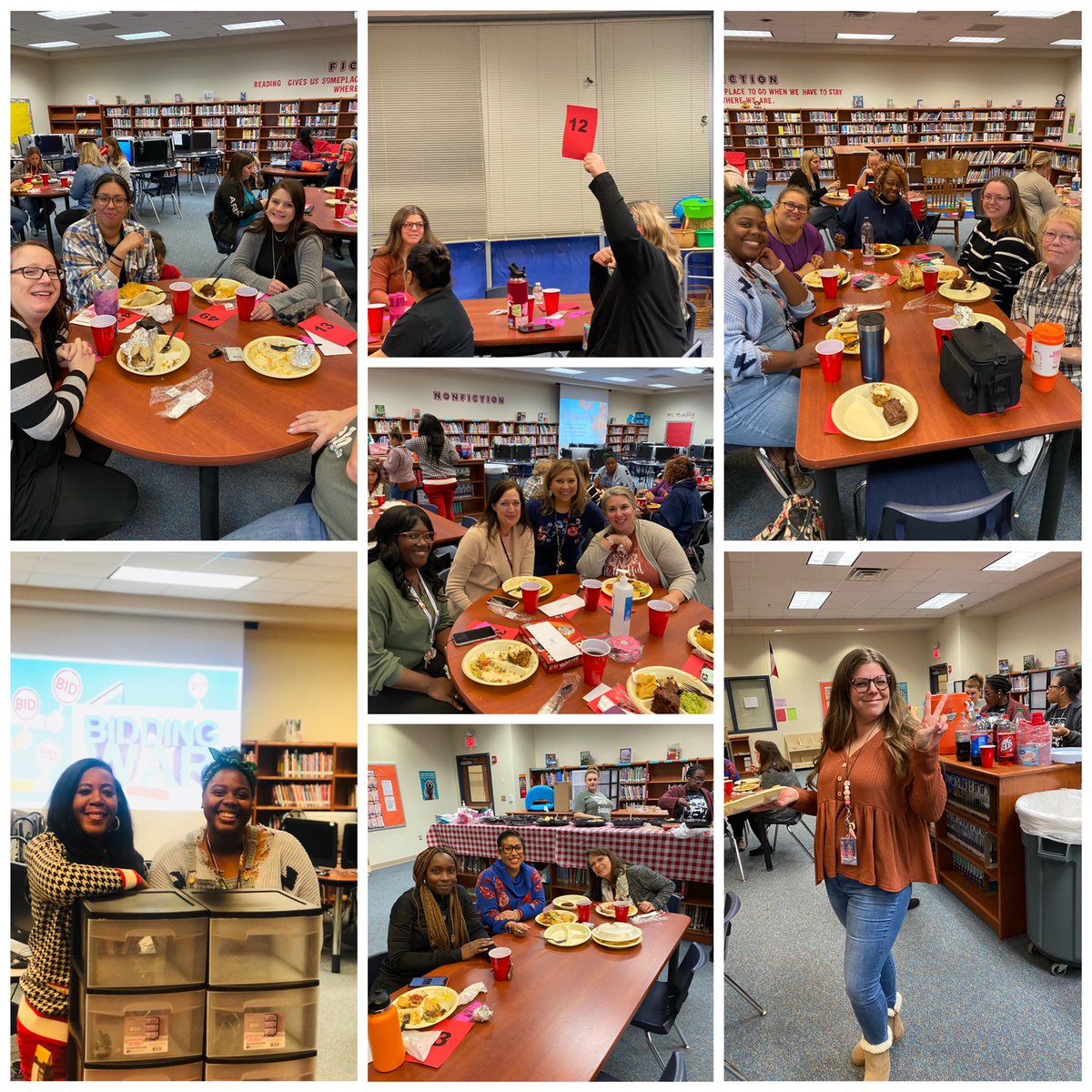 Our Principal, <a href="/DrJ_Runnels/">Dr. Joy Runnels</a> , loved on us today with catered Rosa’s Cafe after a day of giving 100% to our students and we enjoyed every second…. STAFFGIVING with Bidding Wars! Fun and comical with teacher competition 😆🥰 it’s nice to disconnect and socialize with SHCE FAMILY