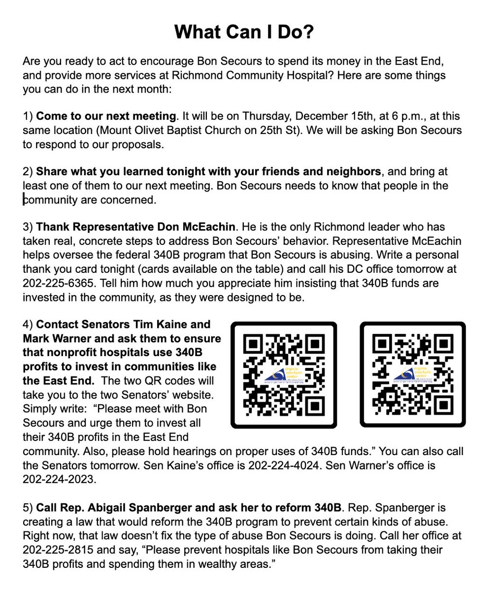 Thanks so much for live tweeting the meeting, <a href="/JLJLovesRVA/">Jimmie Lee Jarvis</a>! Curious about what you can do?  First, attend our next meeting, on Thursday, December 15th at 6pm at the same location - Mount Olivet Baptist Church on 25th St. Next... see below