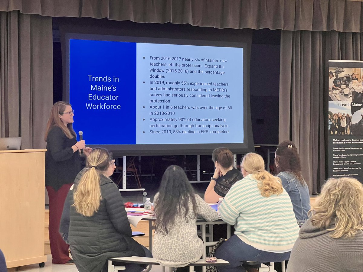 caribouteacher's tweet photo. Tonight, teachers, pre-service teachers, HS students interested in education and administrators took on the retention/recruitment crisis our profession is facing using the power of our voices. #everyteacheraleader #teachMaine @EducateMaine @mdoenews #whyiteach @MAINETOY https://t.co/NKsbD1Ov1m