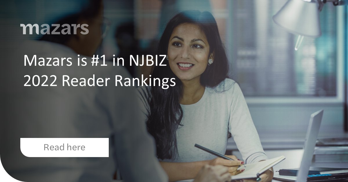 auditqueenws's tweet photo. We are pleased to announce @MazarsinUS is #1 for accounting in @NJBIZ's 2022 Reader Rankings!
Read here: https://t.co/qUvC7hu5RN
#MazarstheSmartChoice https://t.co/K3KIHQ0WRE