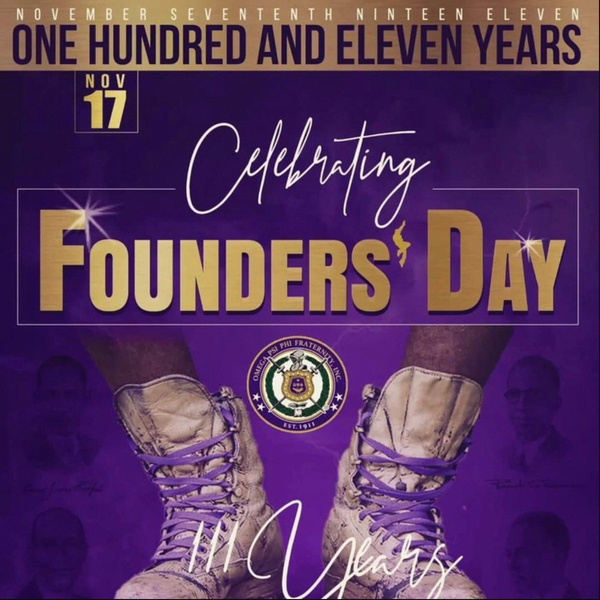 Happy Founders Day to all the brothers of Omega Psi Phi! RQQ to the good Bruhz! 111 years and counting. #OmegaPsiPhi111 1-94-EM