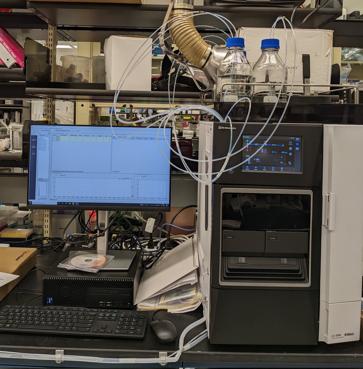 Christmas came early for <a href="/CincyClinPharm/">Cincy Kids Clin Pharm</a>! Our new <a href="/Shimadzu/">Shimadzu</a> HPLC got unpacked and setup today! We are taking suggestions for a name that starts with D as the other instruments are Andy, Bob, and Charlie.