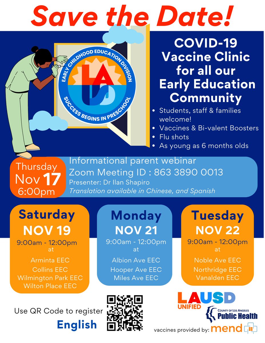 Please join us tonight at 6 p.m. for a Zoom informational parent webinar about the COVID-19 vaccines available for our our Early Education Community.