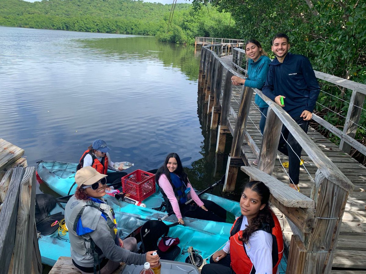 Last week, #PuertoRico hub students sampled water at Laguna Grande, a bioluminescent bay in Fajardo, Puerto Rico. 

The bay contains tiny microorganisms, known as #dinoflagellates, that respond to movement in the water by emitting a glowing blue light called #bioluminescence