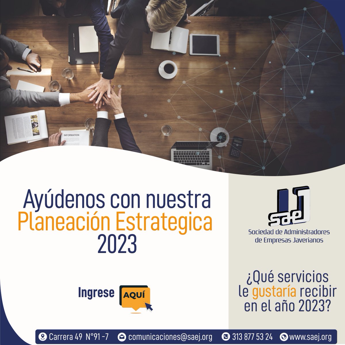 Co-creemos nuestro plan estratégico 2023

forms.office.com/r/SsQdzwm5wT