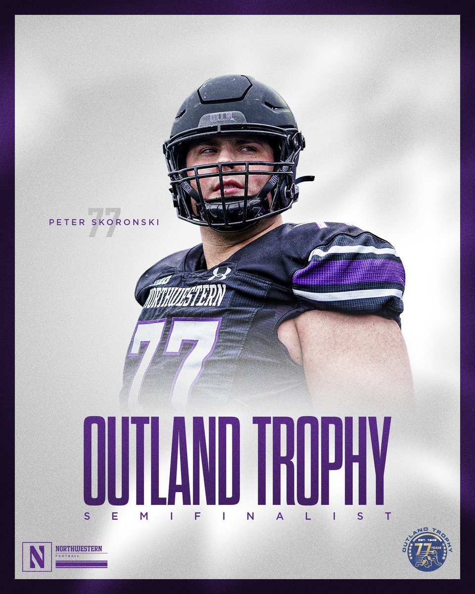 Northwestern's first-ever <a href="/outlandtrophy/">Outland Trophy</a> semi-finalist: <a href="/PSkoronski/">Peter Skoronski</a>.

😤 bit.ly/3GpQEtb

#GoCats | <a href="/OLINEPRIDE/">Kurt Anderson</a>