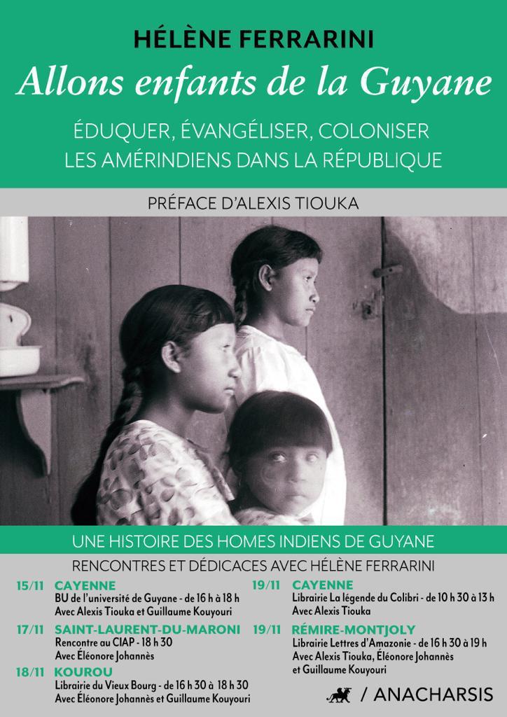 Rencontre avec @HeleneFerrarini et <a href="/EleonoreKadi/">Eléonore JOHANNES</a> dans le cadre de la sortie "Allons enfants de la Guyane" par les éditions <a href="/Anacharsis_Edit/">Anacharsis Éditions</a>. 3 rencontres auront lieu également à Cayenne, Kourou et Rémire-Montjoly.
#Guyane #Autochone