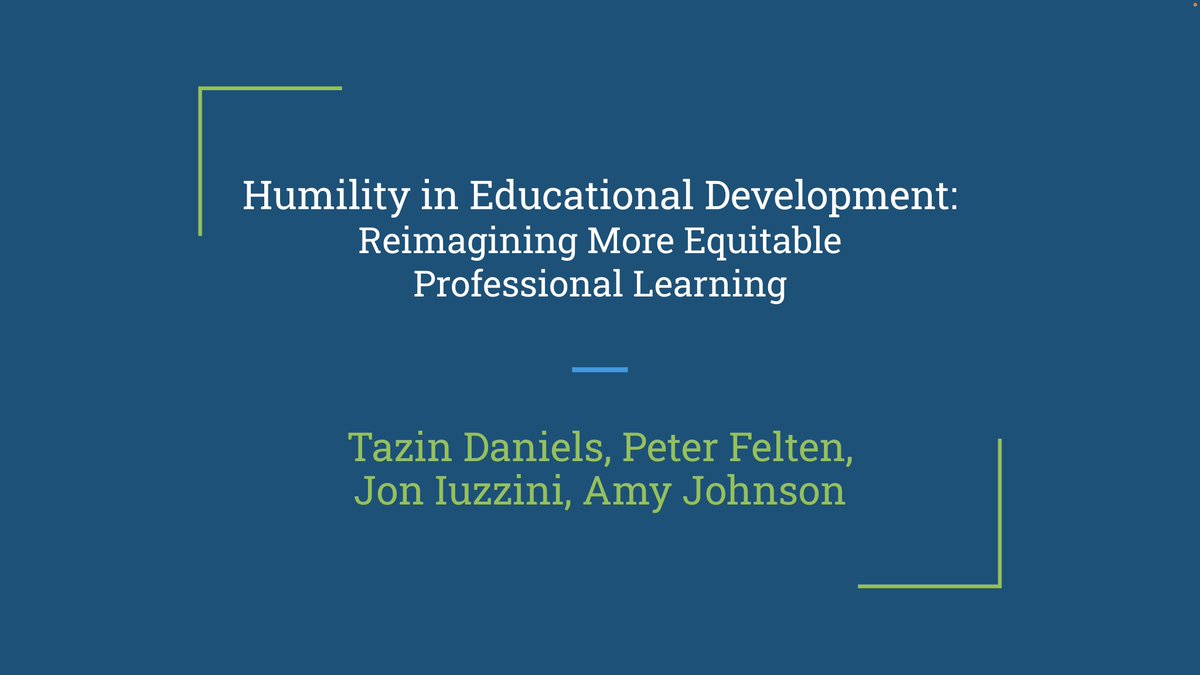 Dr. Tazin Daniels (@thepedagologist) on Twitter photo Great turn out at our #POD22Online session on Institutional Humility! Grateful for my co-presenters <a href="/pfeltenNC/">Peter Felten</a> <a href="/joniuzzini/">Jon Iuzzini</a> and Amy Johnson and all of the wonderful ideas generated by the audience. Great turn out at our #POD22Online session on Institutional Humility! Grateful for my co-presenters <a href="/pfeltenNC/">Peter Felten</a> <a href="/joniuzzini/">Jon Iuzzini</a> and Amy Johnson and all of the wonderful ideas generated by the audience.