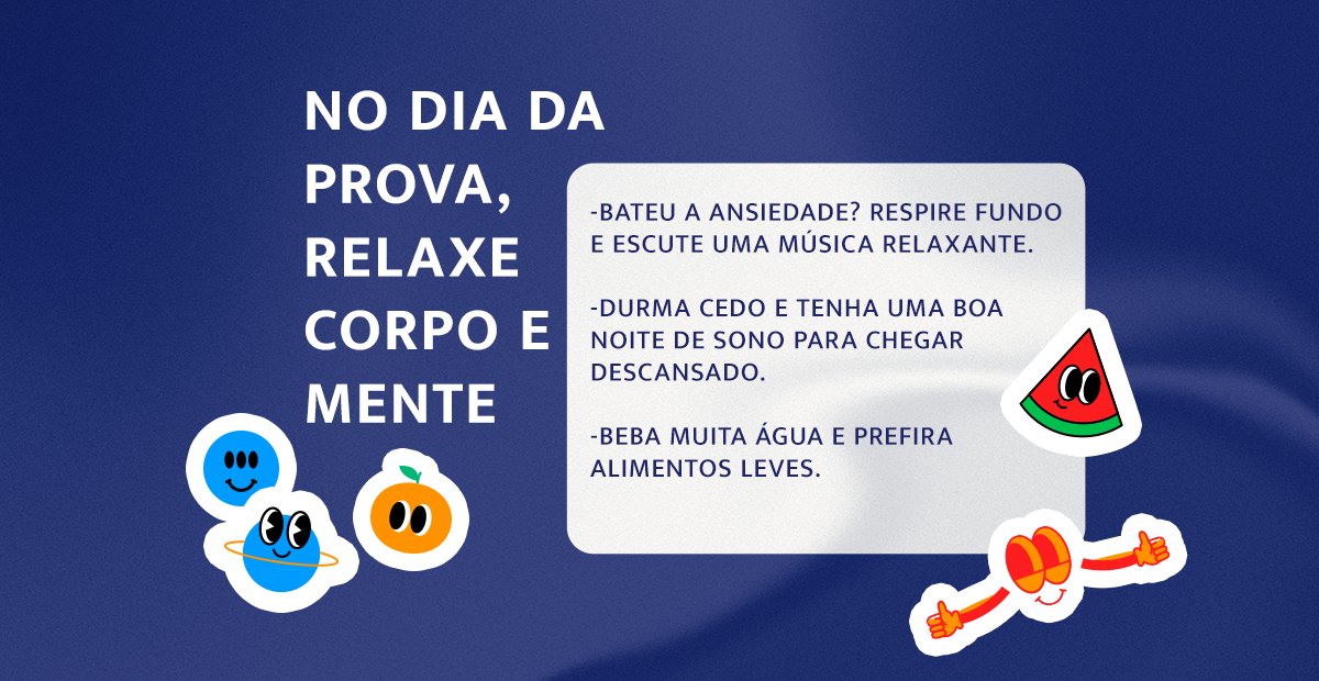 faculdadesmc's tweet image. Estar descansado e tranquilo ajuda tanto quanto os estudos! Por isso, para ir bem no 2ª dia de provas, confira as dicas que separamos para você ficar mais calmo e confiante!  

Para ainda mais conteúdo sobre o Enem, acesse: bit.ly/mc-ENEM

#Enem2022 #PreEnem #DicasEnem