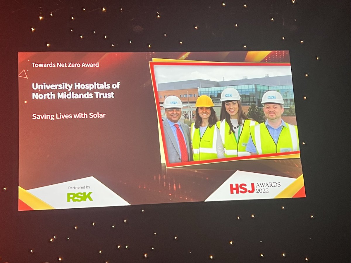 PaulJBtW's tweet photo. Highly commended … for our amazing work supporting journey towards ‘ net zero award ‘ @UHNM_NHS #hsjawards22 https://t.co/AOxSYgHjtC