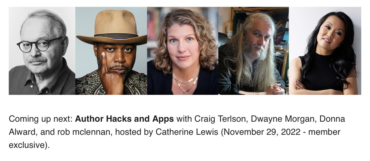 cterlson's tweet photo. For members of @twuc - I'll be webinarring (that's a verb right?) on Nov. 29.
Looking forward to this!
#writerhacks https://t.co/DQsBUfSvFT