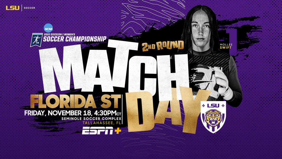 Ready for the next round of competition

No. 8 LSU will face No. 1 Florida State in round two of the <a href="/NCAASoccer/">NCAA Soccer</a> Tournament at 4:30 p.m. CT in Tallahassee!

🔗 lsul.su/3At5tYb