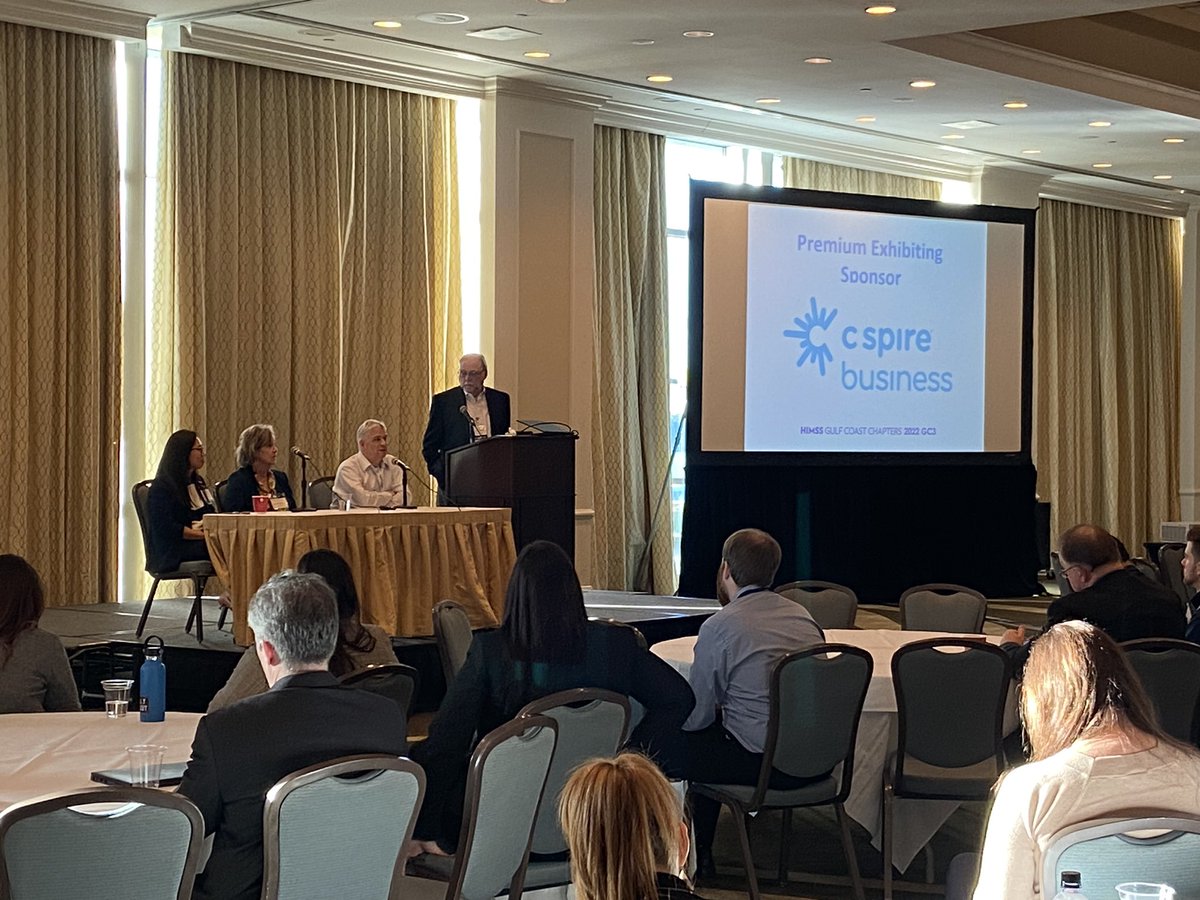 lahimss's tweet photo. Afternoon HIMSS GC3 2022 CIO Panel discussing digital health, data, telehealth and other topics.  Great discussion!  Thank you Mark Lauteren from Jackson Hospital and Clinic, Ellen Swoger from Univ of Mississippi Medical Center, and Laura Wilt from Ochsner Health.  #GC3HIMSS22 https://t.co/TA4OvscGyI
