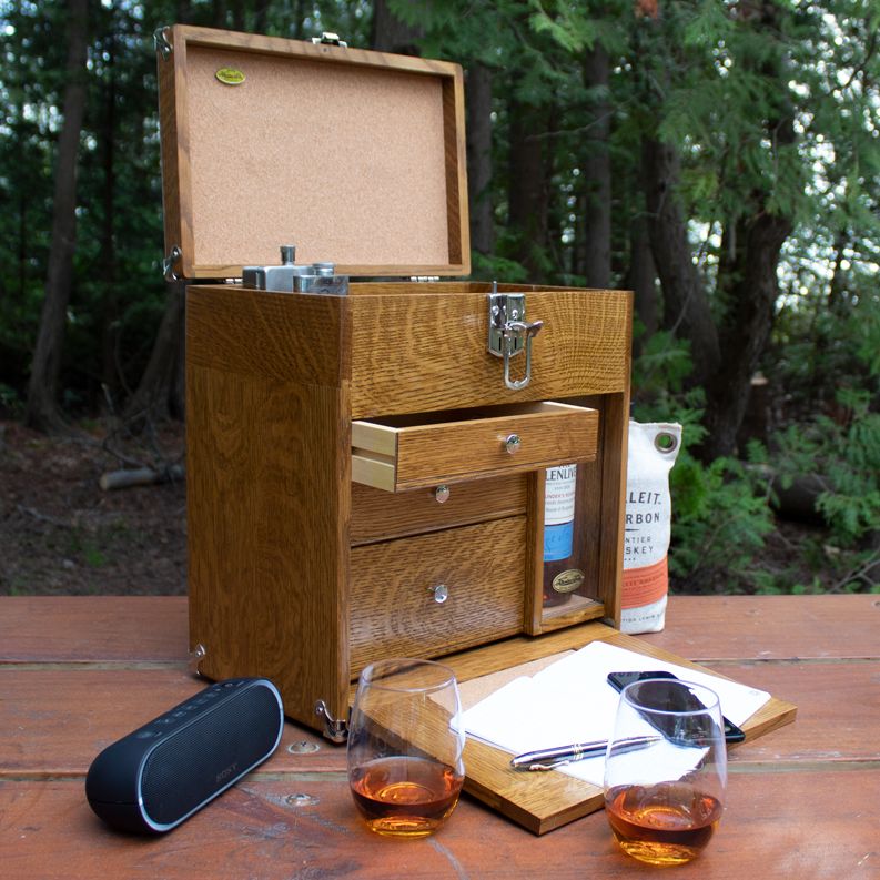 Be ready for wherever the Holidays take you with the Aficionado travel bar. One of our most popular chests, to give and receive, is specially designed to hold bottles, glasses, and whatever your next great adventure requires.