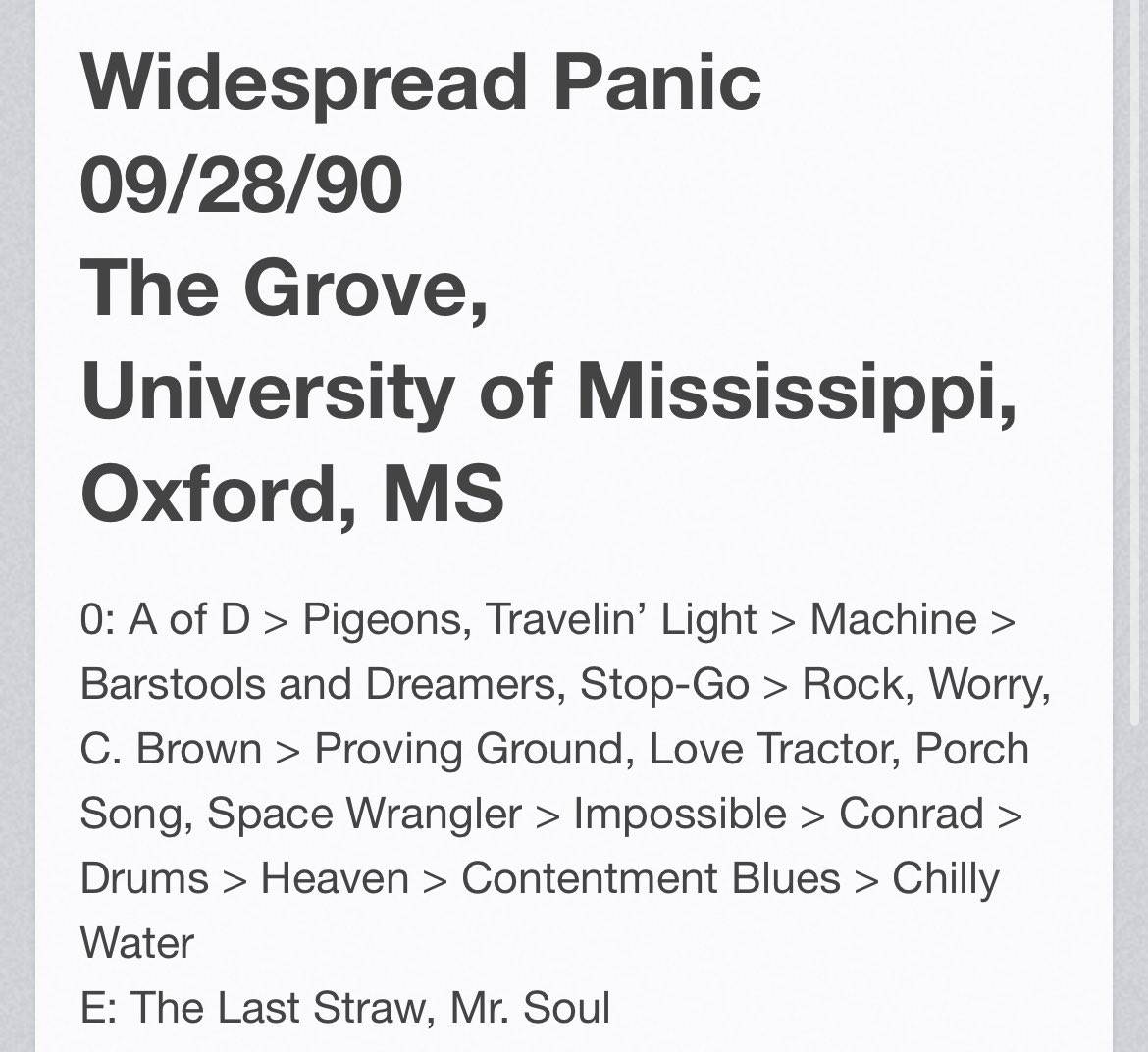 Need @WidespreadPanic back in the Grove for NIL fundraising and good jams <a href="/KeithCarterOM/">Keith Carter</a> <a href="/BarstoolMintzy/">King of the South</a>