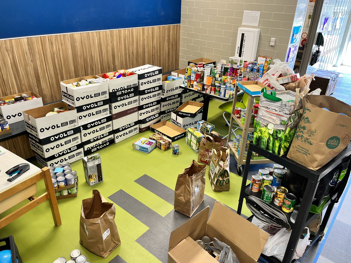 I’m in awe! Over 1,500lbs of food donated today by the amazing <a href="/yaleroadrunners/">Yale Elementary</a> community. That’s going to help so many families in our community. #RISDbelieves