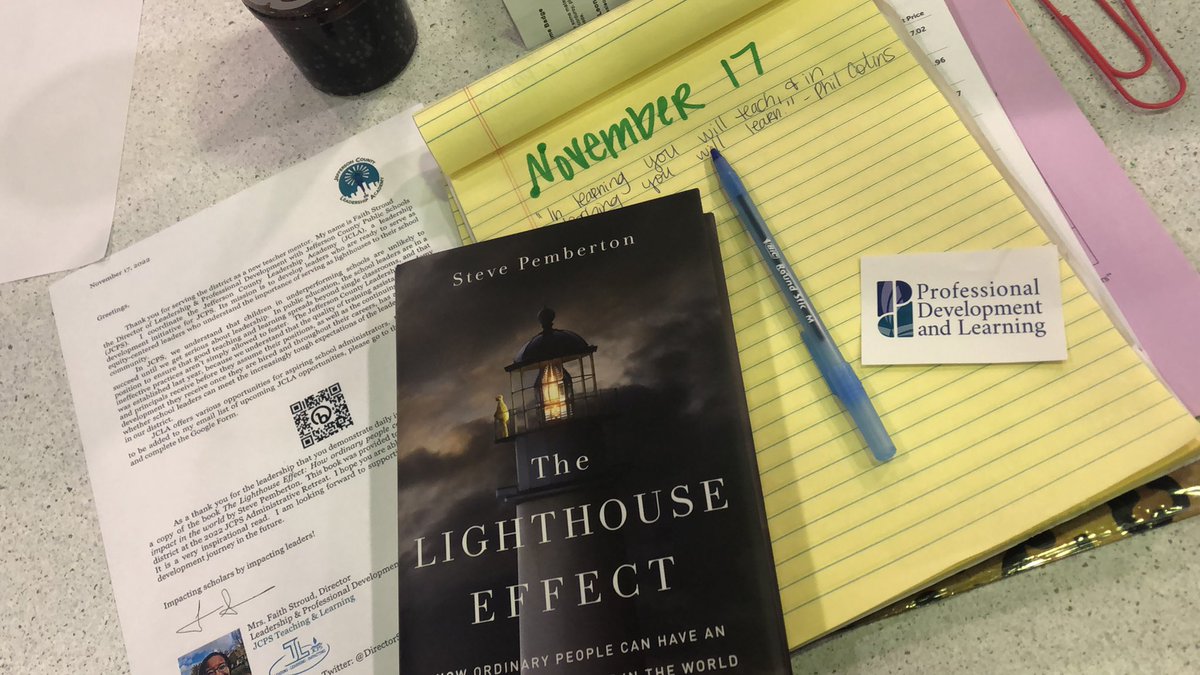 BornToTeachUs's tweet photo. Getting in some mentor/mentee time with @jcpsPDL Already SOOOOOO excited for my own copy of #TheLighthouseEffect s/o to @jeffs_donuts for the sweet treats tonight! https://t.co/OKBuwF5L4y