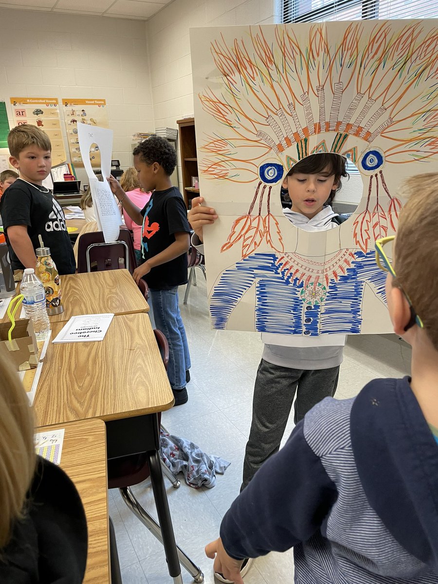 What a fun day presenting our Cherokee and Creek information to our 4th grade tribe buddies! The living museum was a hit! The older students made our day with their compliments and genuine interest in our project!@BGESTEM