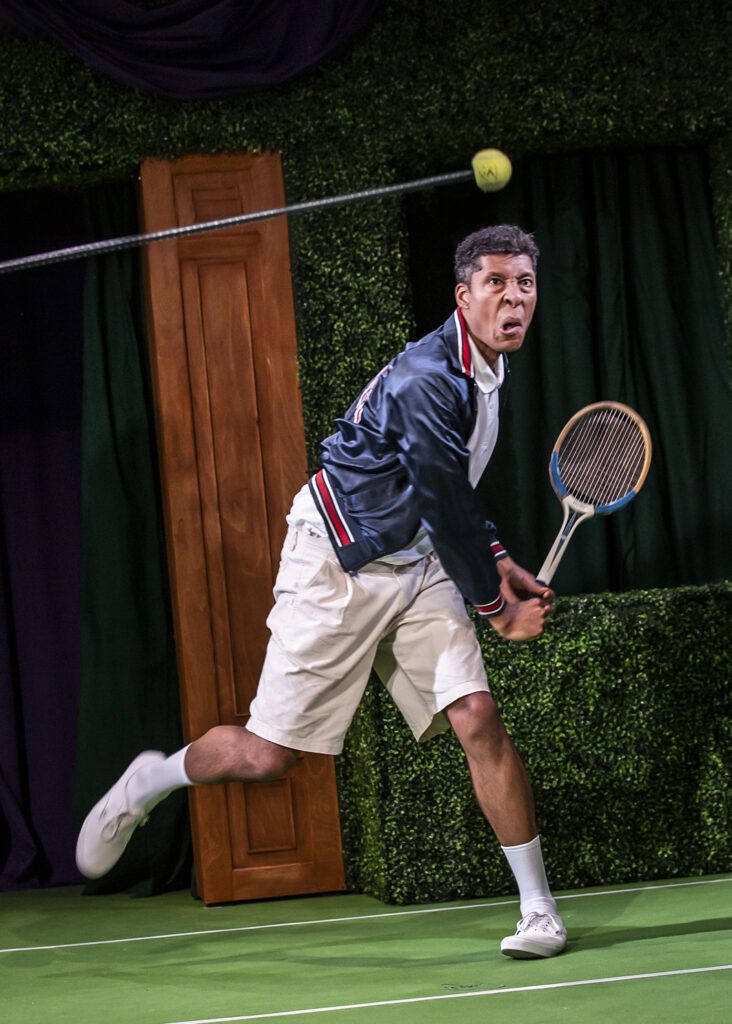 GordonLinklater's tweet photo. We've just seen the wonderful @newoldfriends Crimes on Centre Court @EdenCourt 
Their radio plays kept us sane in lockdown, but the joy of watching singing hedges and gravity defying tennis live cannot be matched!
If you haven't - go and see.
If you have - vote @BroadwayWorldUK https://t.co/Po6JCGjd7j