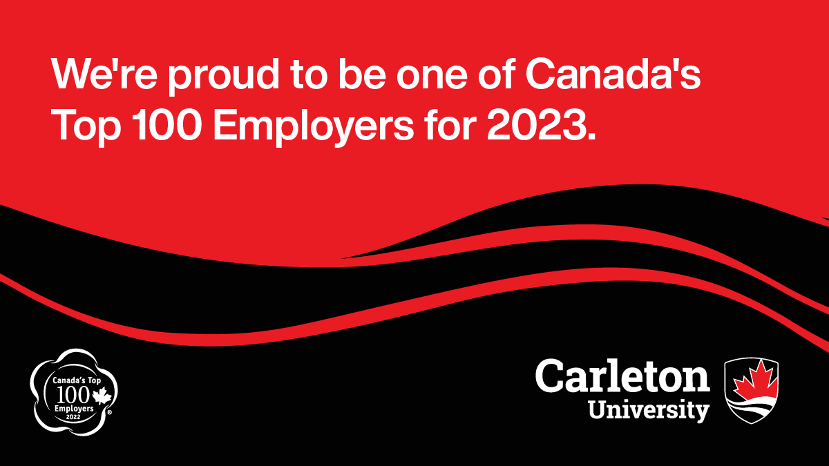 Exciting news!🚨 #CarletonU is one of Canada's Top 100 Employers <a href="/top_employers/">Canada's Top 100 Employers</a> for 2023, recognized for our commitment to innovation &amp; our equitable and welcoming work environment. 👏

Learn what makes Carleton such a great place to work:
newsroom.carleton.ca/2022/canadas-t… #NowHiring