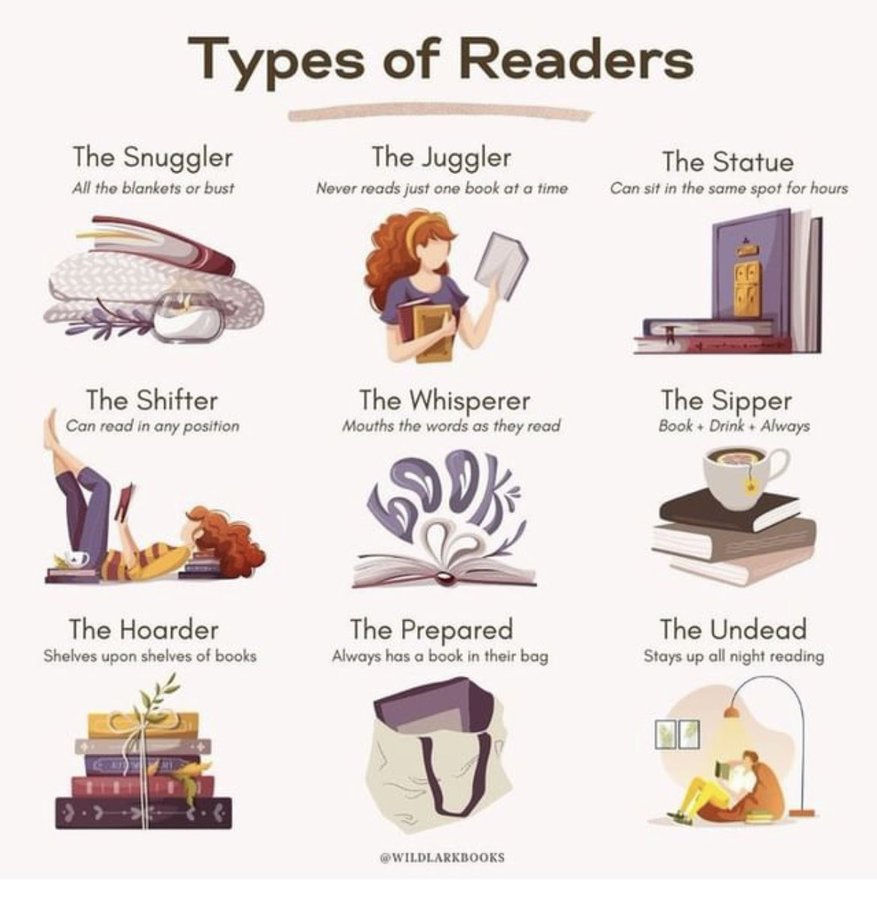 EllenLloydAP's tweet photo. There are different types of readers. 

I'm prepared, hoarder, shifter and a sipper. What about you? 😃

#BookTwitter #WritingCommunity 
📚✍️💖 https://t.co/JllxZxPICr