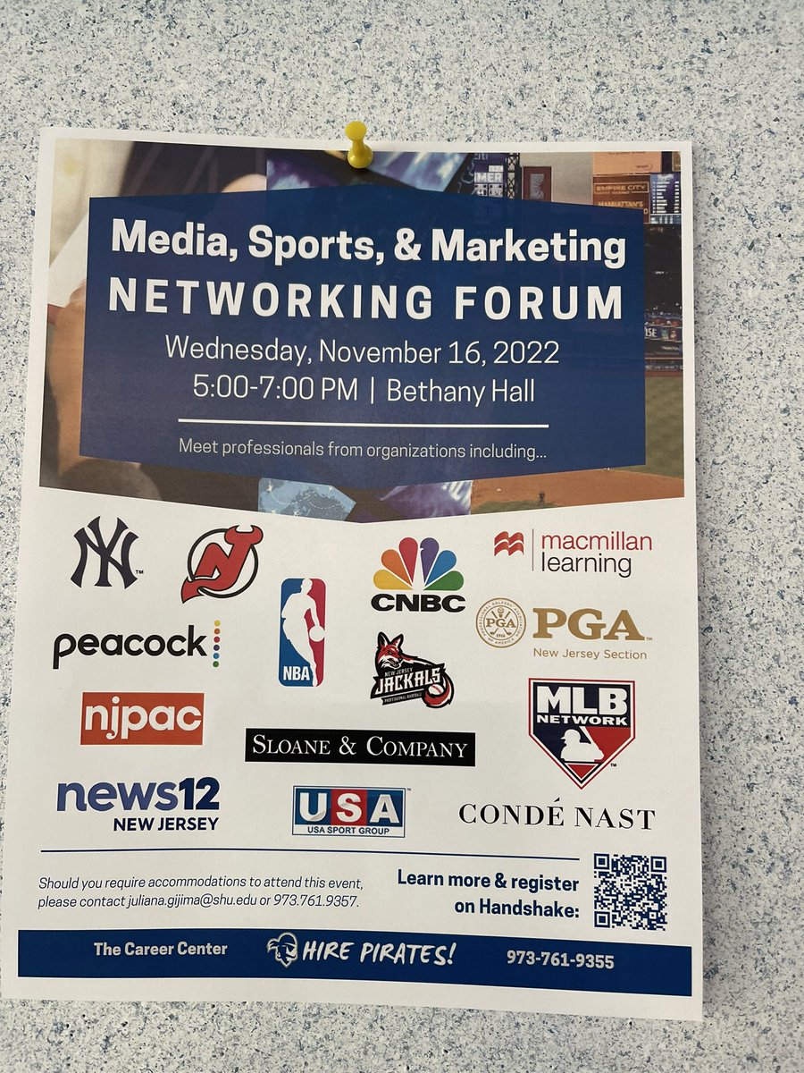 Special thanks to all the firms who came to campus @SetonHall to chat with our students at the Media, Sports & Marketing Networking Forum 🙏 @SHUcareercenter @hallBusiness @HallSportsMedia #HirePirates