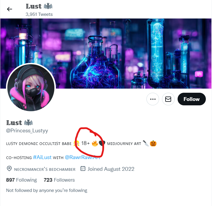 AltUserDatabase's tweet photo. ⚠️ known ALT account ALERT ⚠️
#princess_lustyy
is
#_oORebootingOo #_REBOOT
🚩 FOE (survivor troll) 🚩

Engage with EXTREME CAUTION, just BLOCK

Profile notes:
❌ Over 18 content provider ❌

Created: 2022-08-15, 04:11 (3 months ago)
BS rating 5%

https://t.co/FC7QF53PJZ https://t.co/OdJ1SPYrtD