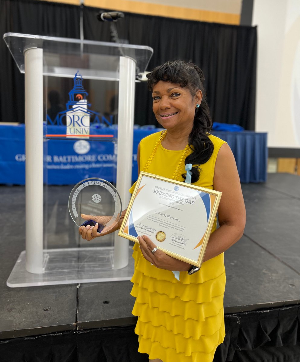 Congratulations to Unified Efforts on a well-deserved win today – we’re thrilled to share this important nonprofit partner won a “Community Impact” award at today’s <a href="/GBCorg/">Greater Baltimore Committee</a> Bridging the Gap Achievement Awards at <a href="/MorganStateU/">Morgan State University</a>!